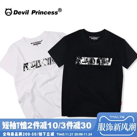 原创潮牌个性简约字母t恤女短袖纯棉宽松韩版学生BF港风日系情侣商品大图