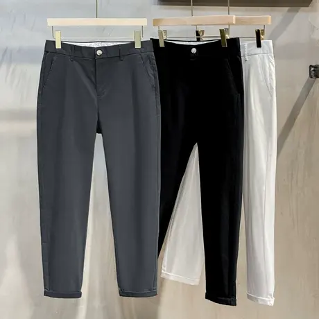 休闲裤男直筒修身韩版潮流夏季休闲长裤男士西裤九分裤子春秋薄款商品大图