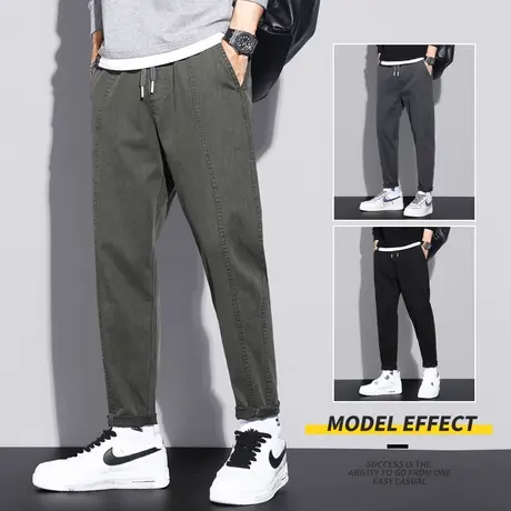 军绿色痞帅工装休闲裤男士潮牌直筒宽松春季春秋款男裤子2024新款商品大图
