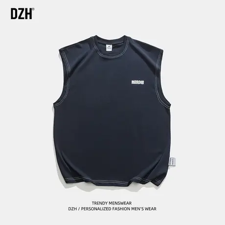 男生重磅篮球背心男夏季潮牌运动男装2023年新款无袖刺绣t恤纯棉商品大图