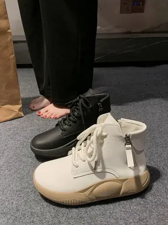 小白鞋女2023秋季新款运动休闲女鞋百搭ins潮韩版透气厚底高帮鞋商品大图