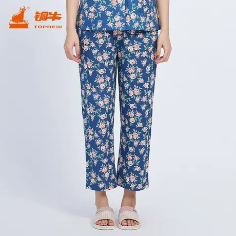 铜牛中老年女士家居春夏纯棉汗布睡裤家居裤ZVK034图片