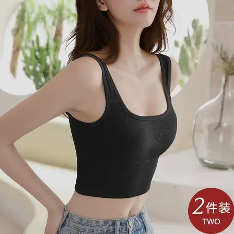 美背吊带背心女夏季薄款防走光文胸一体式内衣2021年爆款抹胸裹胸商品大图