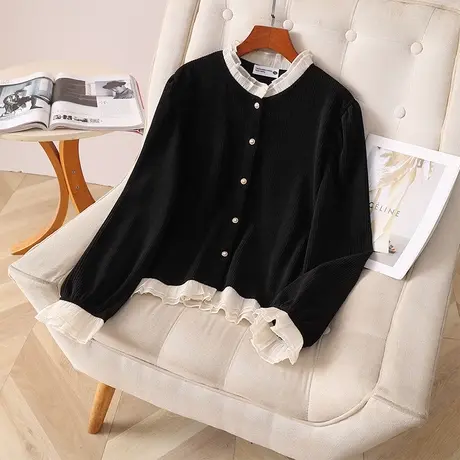 伊自尚2024年新款韩版胖mm大码女装春季气质时尚小香风短外外套女图片