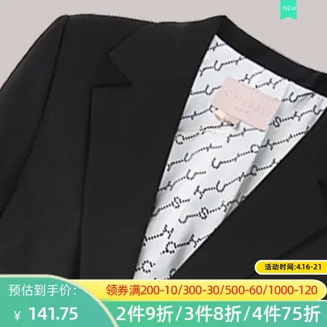 秋水伊人春秋新款黑色修身气质上衣西服外套女士Q245图片