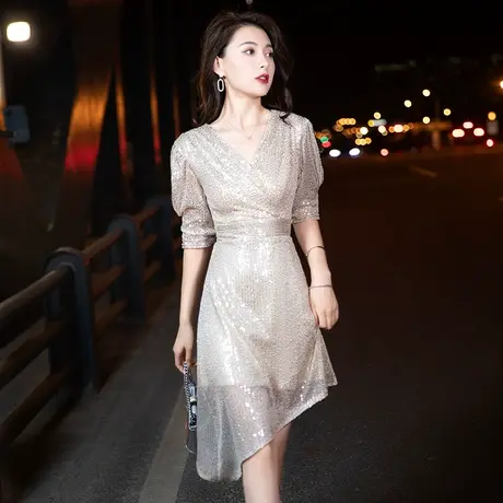 晚礼服女法式短款小礼服名媛洋装轻奢生日平时可穿公主宴会连衣裙商品大图