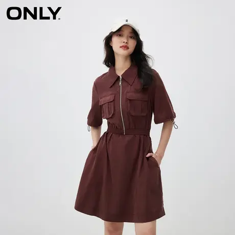 ONLY2024春季新款通勤休闲收腰短袖假两件短裙连衣裙女|124107074图片