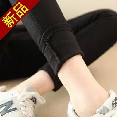春秋打底裤女外穿加绒黑色胖mm长裤子显瘦大码女裤弹力小脚九分裤商品大图