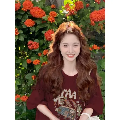 纯棉设计感短袖t恤女夏季新款小众潮牌宽松小个子洋气减龄上衣服商品大图