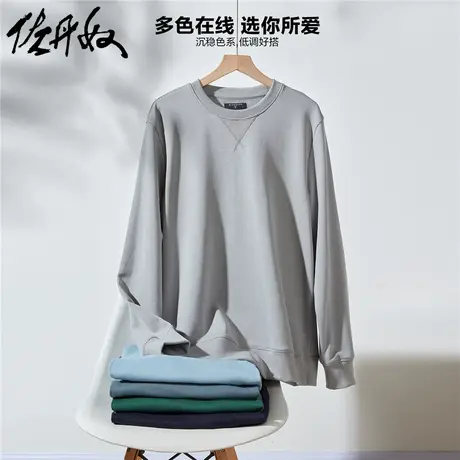 佐丹奴外套男装纯色虾须线圆领套头卫衣 13022791商品大图