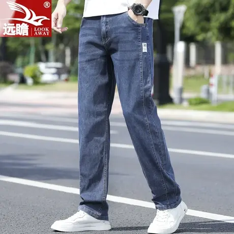 夏天牛仔裤男夏季薄款长裤男士宽松直筒男裤大码弹力潮流裤子男款商品大图