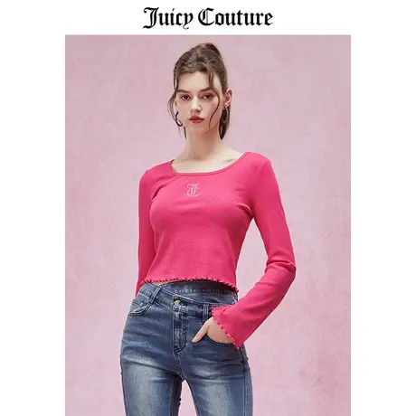 Juicy Couture橘滋T恤女2024春季新款美式喇叭袖内搭打底长袖上衣商品大图
