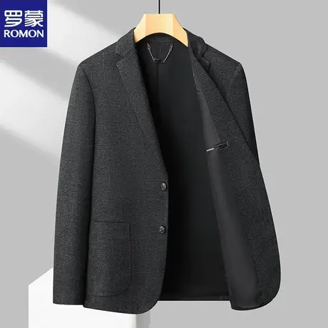 罗蒙西服男士上衣单西韩版修身外套2024春装商务职业休闲小西装男商品大图