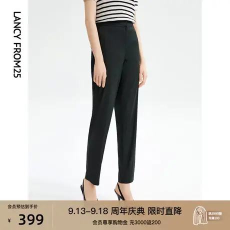 朗姿高级感气质修身直筒显瘦垂感高腰职业九分西装裤2023夏季新款商品大图