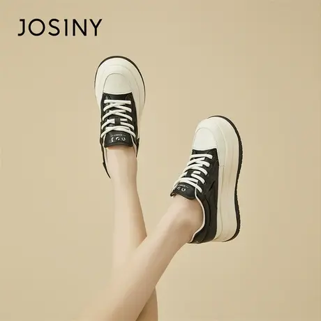 Josiny/卓诗尼帆布鞋2024新款春季百搭平底舒适板鞋配裙子休闲鞋商品大图