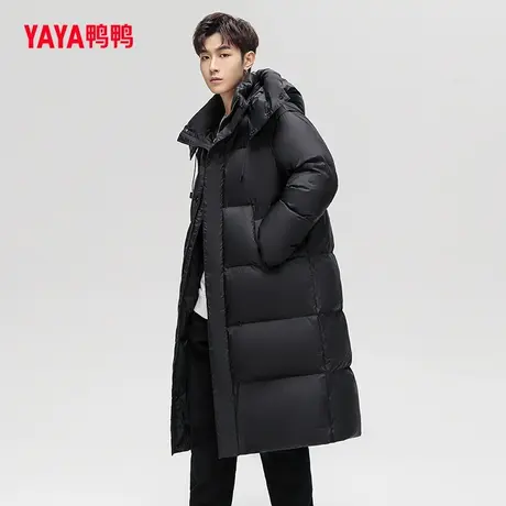 鸭鸭羽绒服男款2023年秋季新品长款加厚连帽时尚休闲保暖外套C图片