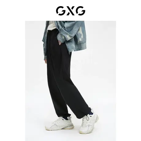 GXG男装 秋季休闲抽绳针织宽松直筒阔腿裤男10C102024G商品大图
