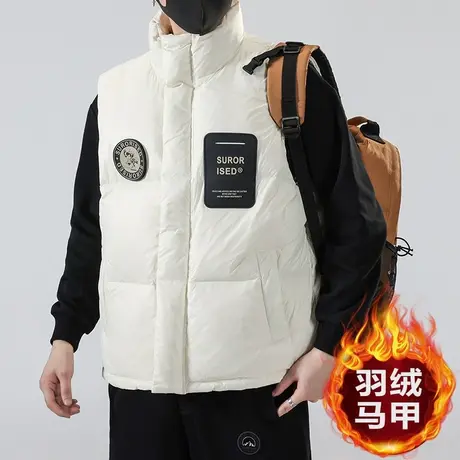 男生潮牌加厚保暖面包服冬季设计感情侣羽绒马甲2024新款背心外套商品大图