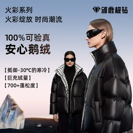 【雅鹿极钻鹅绒服】星河系列双面穿羽绒服女面包服外套冬加厚户外商品大图
