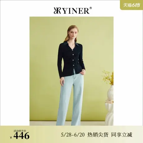 【醋酸系列】YINER音儿专选女装春季法式优雅收腰衬衫商品大图