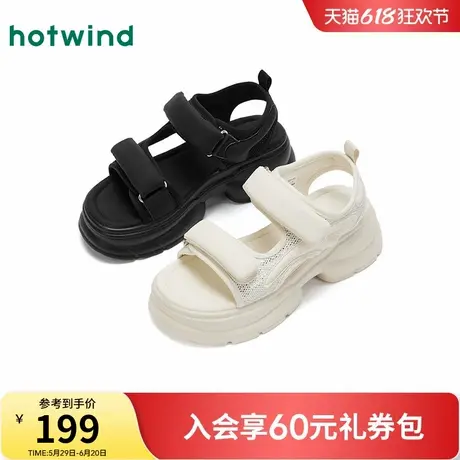 热风外穿凉鞋女款2025年夏季新款海边沙滩休闲鞋子魔术贴厚底女鞋图片