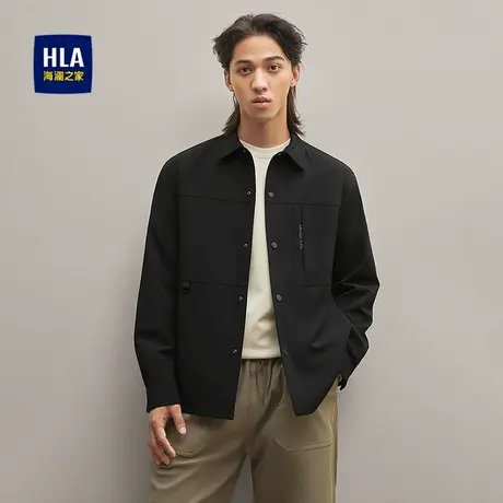 HLA/海澜之家时尚休闲夹克2025秋季新款翻领挺括有型通勤外套男士图片