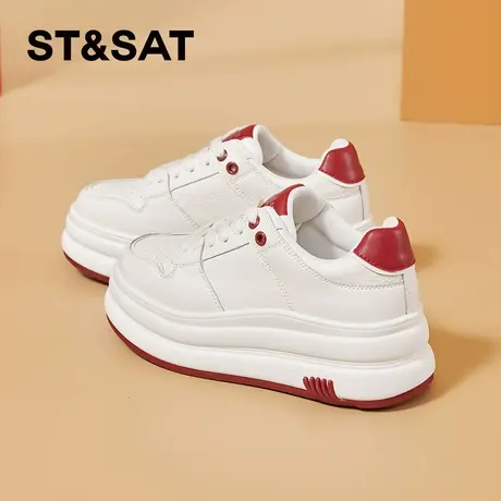 星期六厚底小白鞋女2025新款潮百搭休闲板鞋运动鞋增高松糕鞋子女商品大图