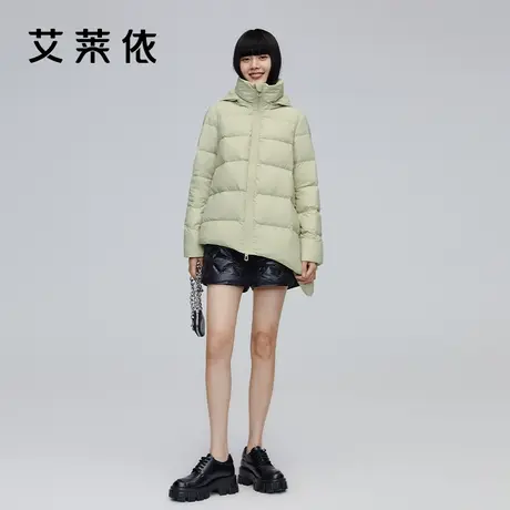 艾莱依冬季新款羽绒服不规则设计感立领外套官方正品女款好看冬装商品大图