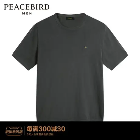 太平鸟男装 新款海岛棉短袖t恤男修身短袖 B1EED1X34图片