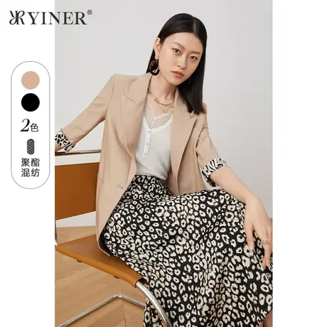YINER音儿女装2021秋季新款五分袖小西装短外套商品大图