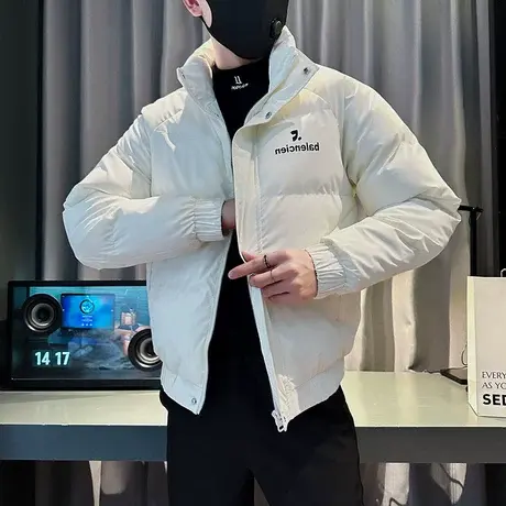 冬季男士棉衣棉袄立领潮流帅气加厚简约字母潮牌轻熟ins外套棉服图片