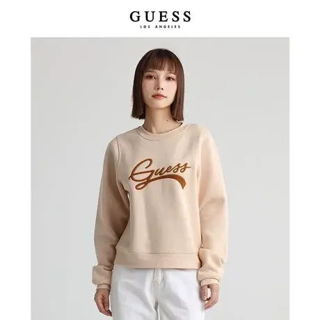【38上新季】GUESS女士纯色休闲百搭oversize字母套头卫衣商品大图