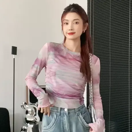 尔给2023新款防晒衫女长袖薄款显瘦小个子防晒短款t恤上衣女夏季图片