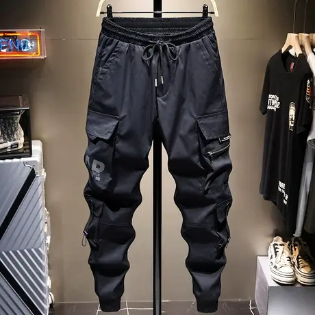 秋季新款男士工装裤子韩版潮流束脚潮牌宽松休闲长裤国潮男生机能商品大图