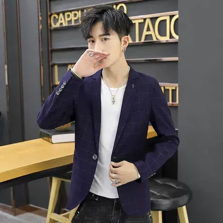 薄款冰丝西服男轻奢免烫西装宽松显修身舒服弹力时尚轻薄单西外套商品大图