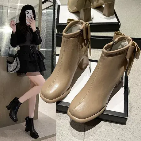 侧拉链新款马丁靴女英伦风夏季透气百搭厚底机车短靴子春秋单靴图片