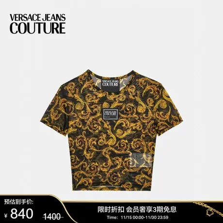 【限时优惠】VERSACE JEANS COUTURE 女士T恤圆领短款短袖上衣商品大图