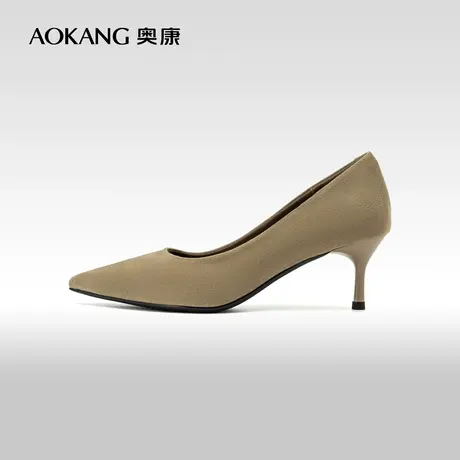 奥康女鞋 2024春季新款优雅法式细跟浅口尖头单鞋时尚女高跟鞋图片