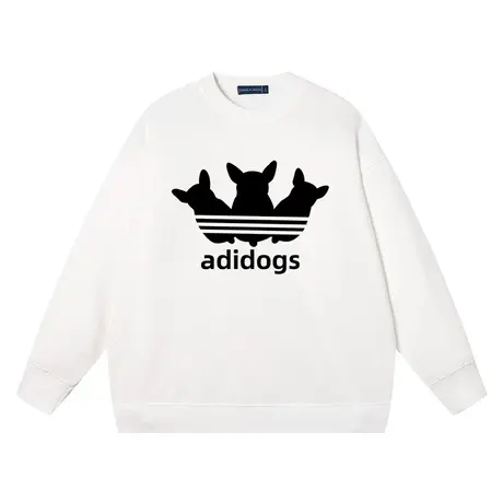 adidogs恶搞三叶狗衣服龙年宽松纯棉长袖卫衣男潮牌打底衫休闲装图片