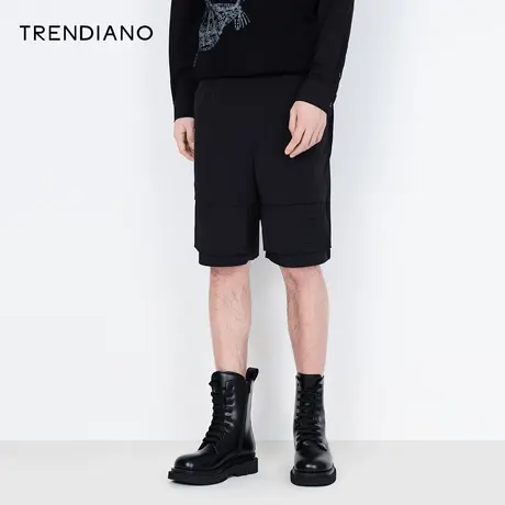 TRENDIANO春夏新款透气轻盈裤子潮牌男时尚休闲短裤五分裤图片