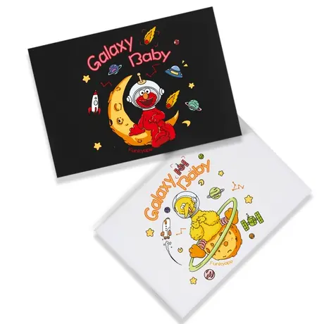 秀洛nasa联名衣服芝麻街t恤夏装情侣装上衣短袖宽松半袖纯棉白色商品大图