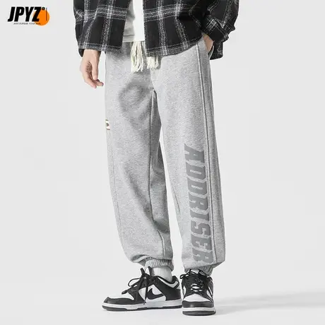 重磅卫裤男秋冬款美式束脚运动裤男生潮牌休闲加绒裤子男冬季加厚商品大图