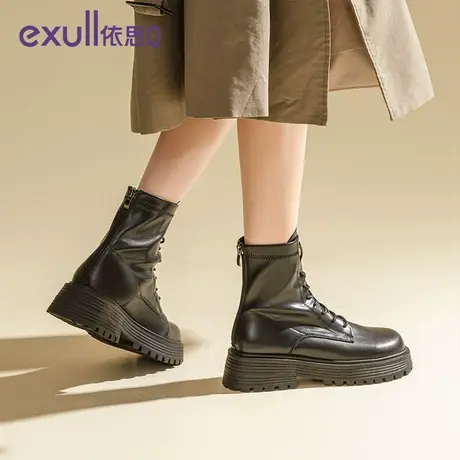 exull/依思Q小香风短靴女款2023新款冬季高级感马丁靴气质女靴子商品大图