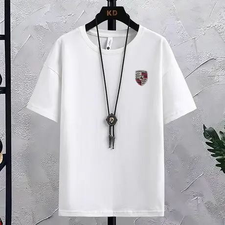 纯棉短袖t恤男夏季潮牌简约百搭五分半袖上衣服宽松圆领男士体恤T商品大图