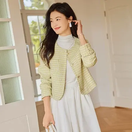 时尚气质减龄百搭外套女士2023年秋季新款淑女休闲显瘦短外套商品大图