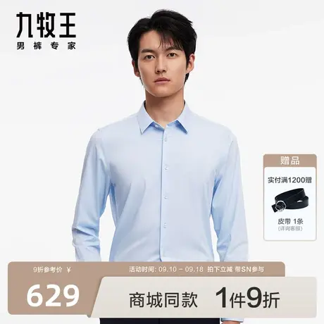 [商场同款]九牧王男装23秋冬JC1C70317双防易打理正装长袖衬衫SN商品大图