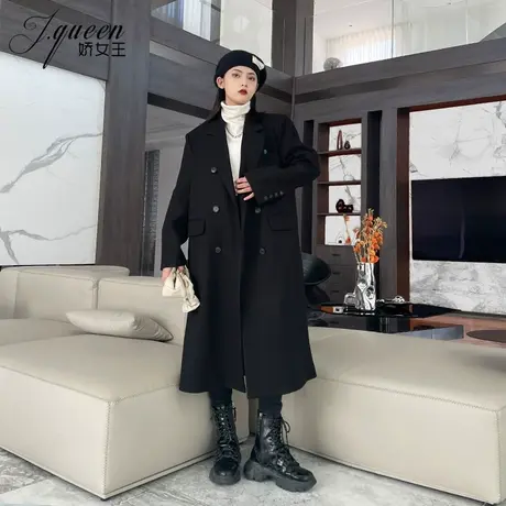 西装大衣外套女2023秋季新款复古英伦宽松休闲高级感长款西服风衣图片