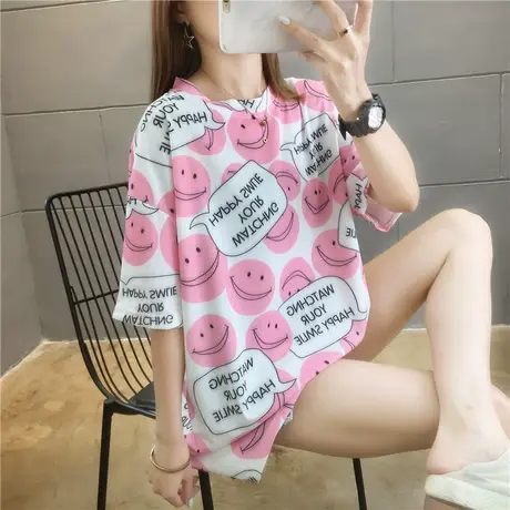 2023t恤女夏中长款胖mm上衣韩版宽松显瘦夏天港风上衣短袖女ins潮图片