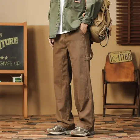 秋冬季男裤潮流直筒工装裤男款裤子男士大码时尚宽松休闲裤男款商品大图
