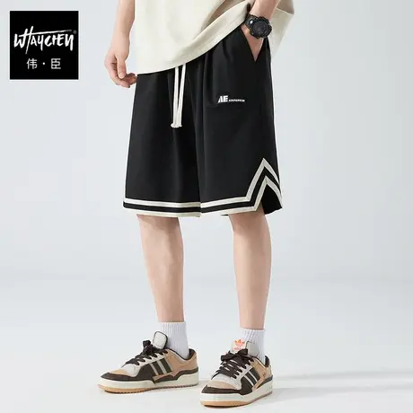 伟臣2023夏季大码运动风短裤男胖子加肥加大宽松肥佬中裤休闲裤潮商品大图